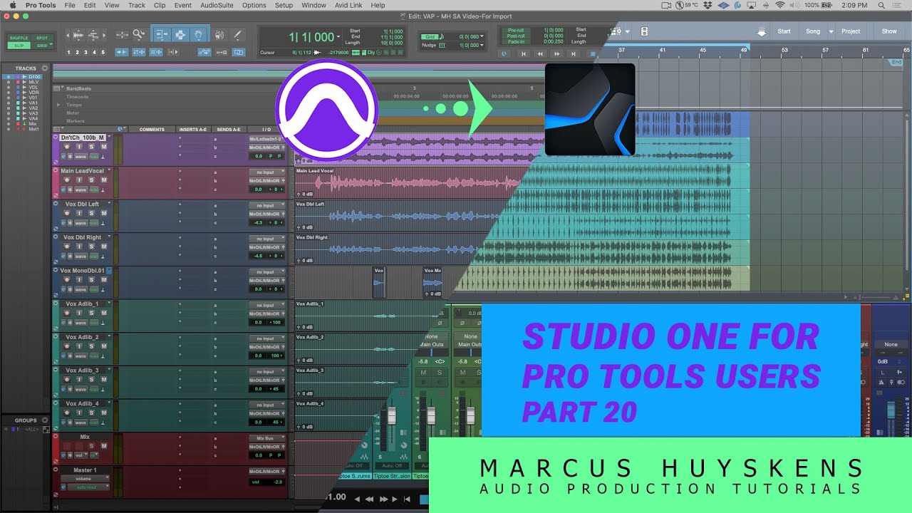 20 - Basic Stock Plugin Comparisons PT vs Studio One - #StudioOne for #ProTools Users