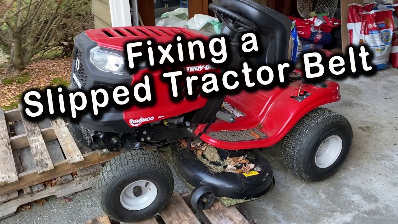 How to quickly fix a Slipped Troy Bilt Lawn Tractor Belt (Blade Engagement Belt)