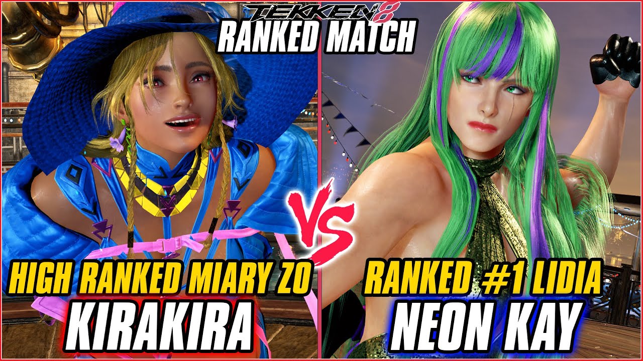 TEKKEN 8 ▰ KIRAKIRA (Miary Zo) vs NEON KAY (#1 Ranked Lidia) ▰ T8 RANKED GAMEPLAY