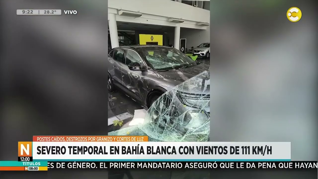 Severo temporal en Bahía Blanca con vientos de 111 km/h │N8:00│ 03-02-25
