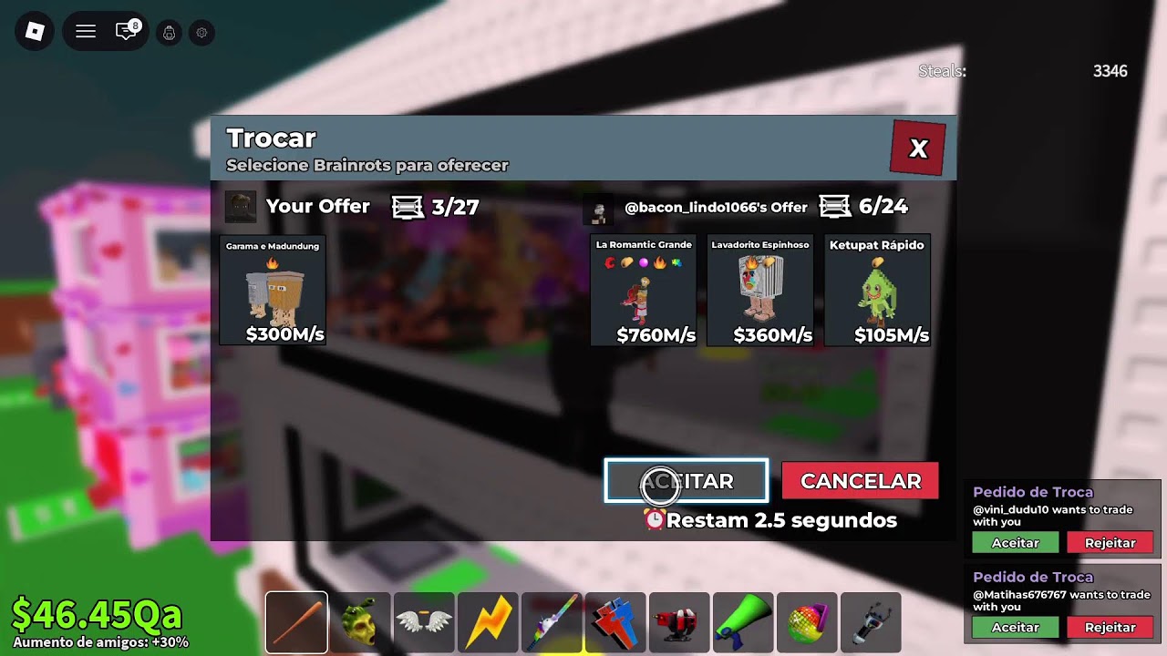 Roube um brainrot (trade /pvp)