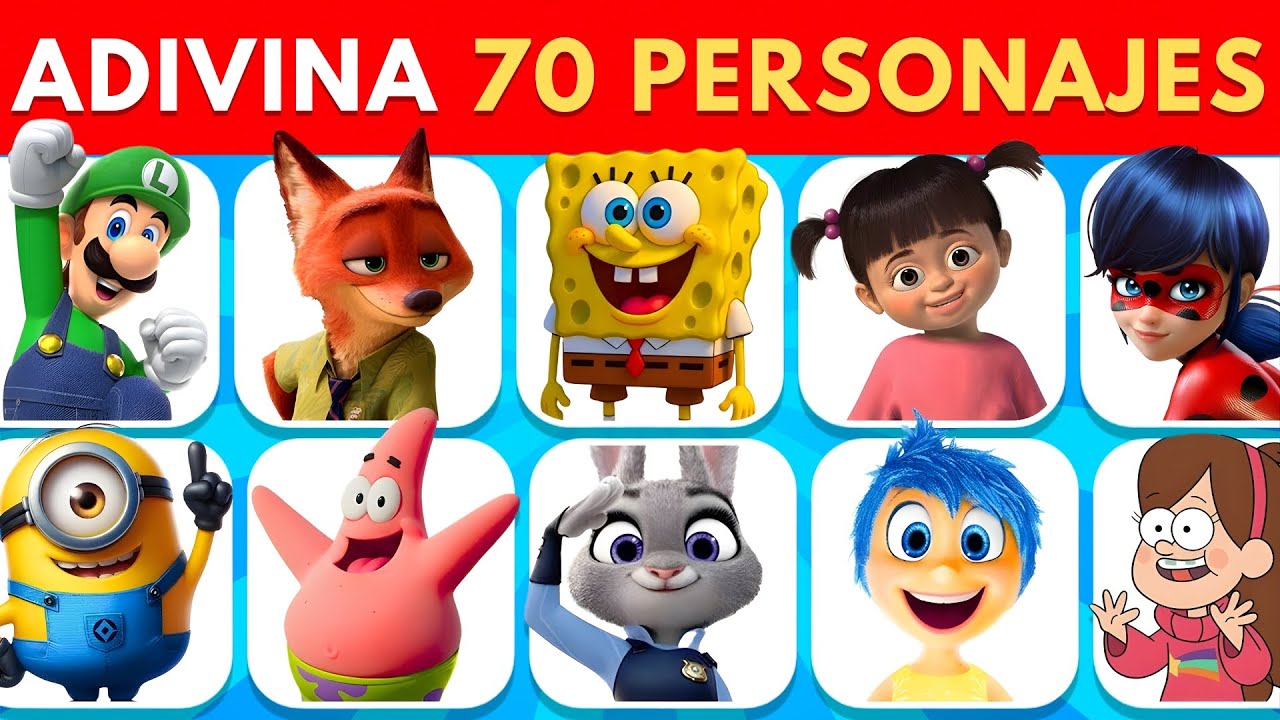 Adivina 70 Personajes Animados 👀✨ Adivina por la foto ⏱️🎬