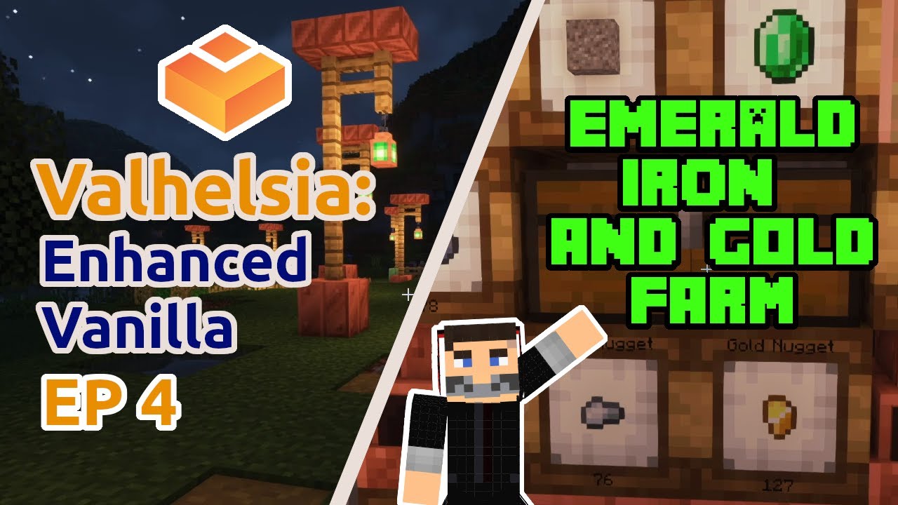 Iron, Gold & Emerald Farm, Oxidized Mod | Ep 4 Valhelsia: Enhanced Vanilla HARDCORE | Minecraft 1.18