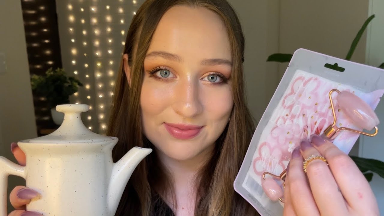 asmr pampering you w cozy tea + skincare (layered sounds)