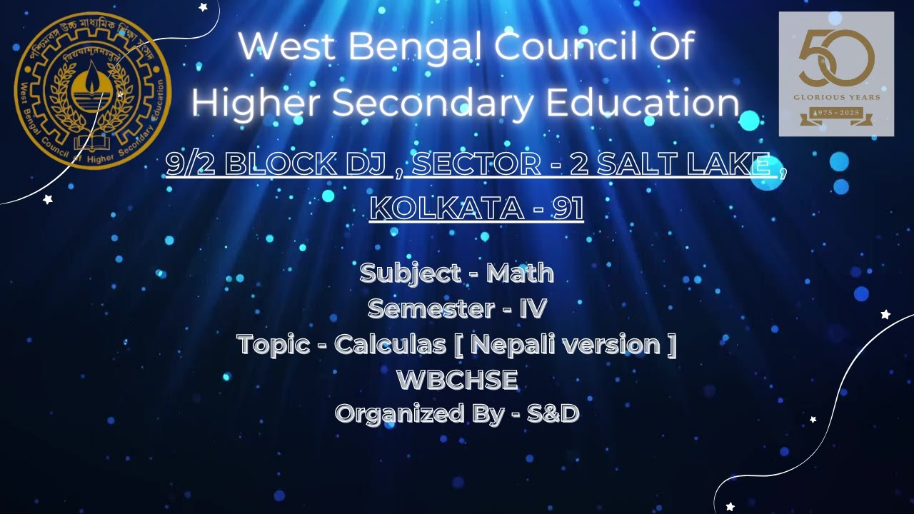 Math Semester IV Derivatives & Integrals  Nepali version  By WBCHSE