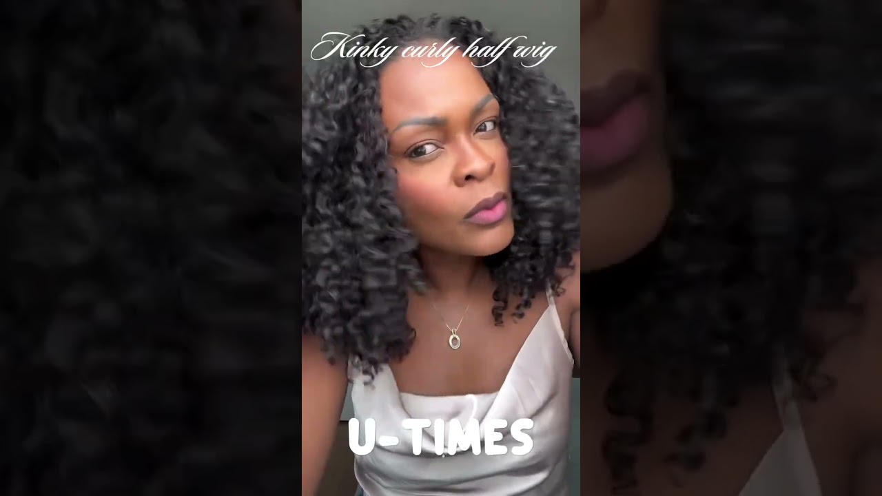 3 In 1 Kinky Curly Half Wig Human Hair 