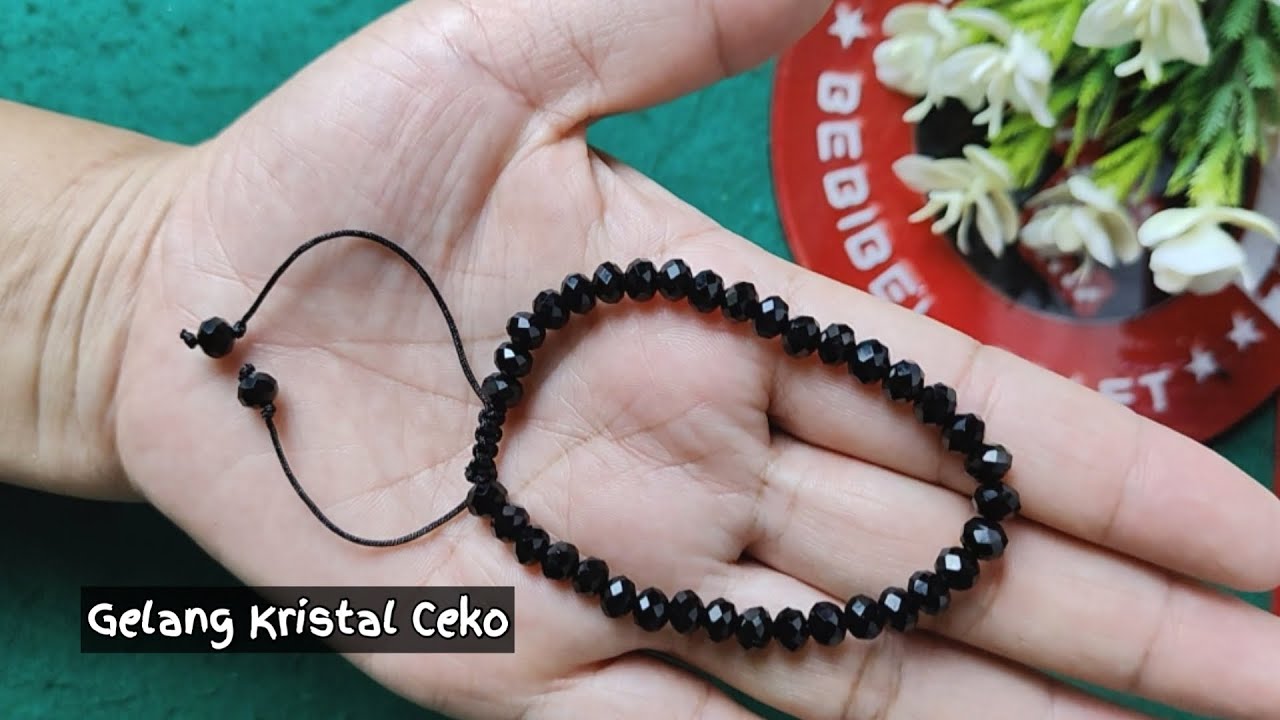 DIY Membuat Gelang Kristal Ceko Tali Giok| Easy bracelet DIY 