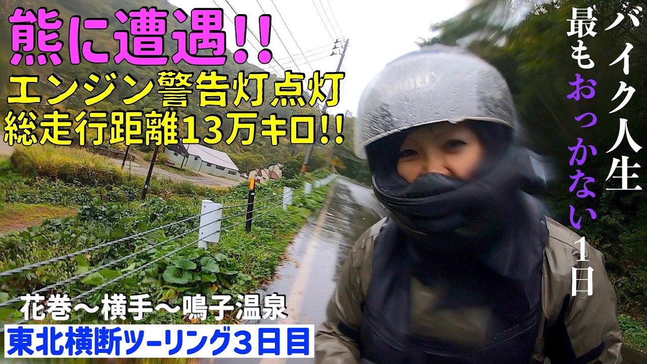 第227話【岩手・秋田】ツキノワグマに遭遇！！！エンジンの警告灯点灯！！！総走行距離13万キロ！！！
