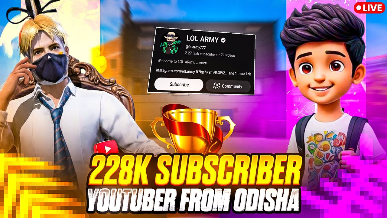 LIVE 🔴 Free Fire With LOL ARMY || 1 vs 2 guild test join now#freefire #live