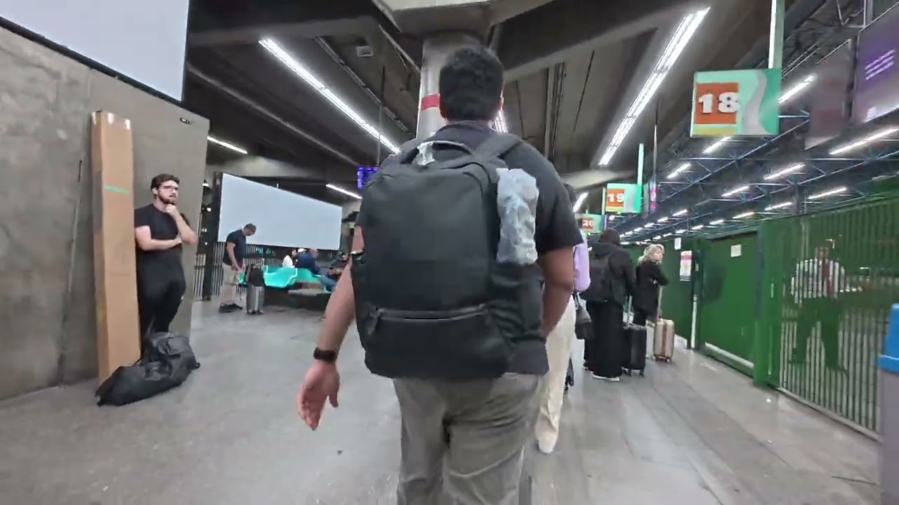 Getting on the bus from Barra Funda bus terminal(Sao Paulo)