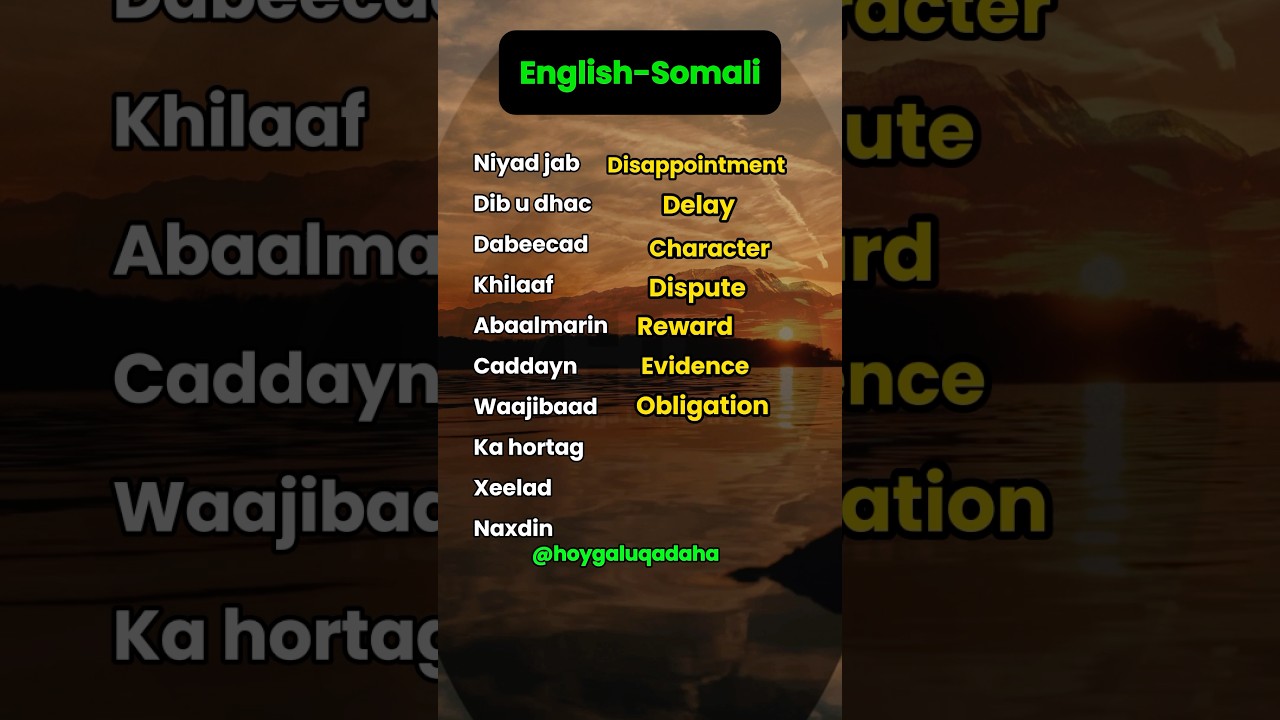 English iyo Somali 