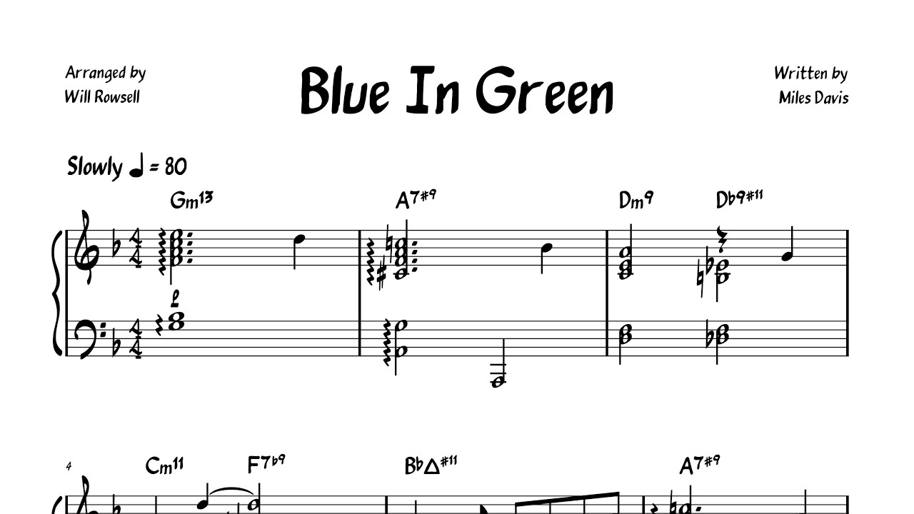Blue In Green (Miles Davis/Bill Evans) [Solo Piano]