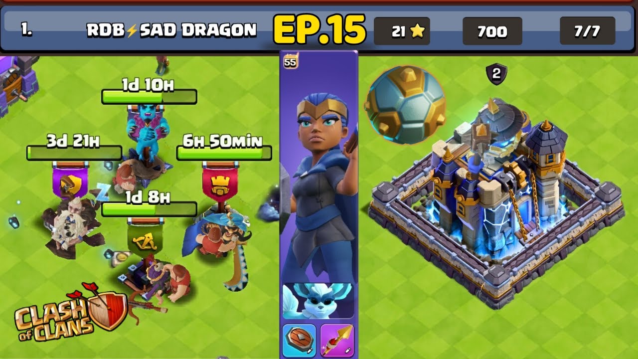 Peguei a Bola Do Rei! Mitei Na liga! 1º Herói Full! e + no Clash of Clans! Recuperando Vila Rushada