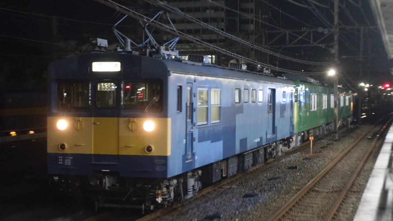 クモヤ145-1009+113系S5編成+クモヤ145-1006 吹田出場回送 吹田駅通過