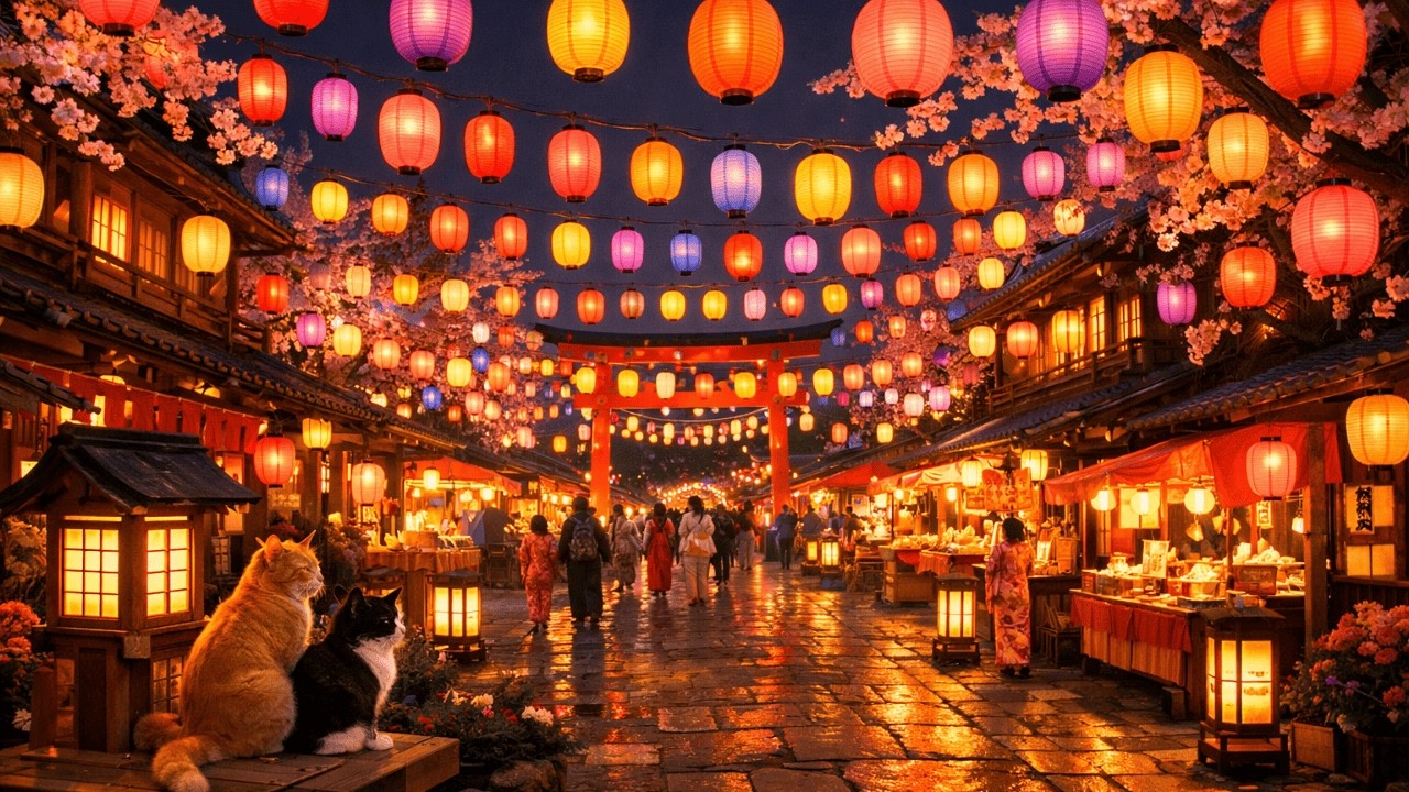 Lantern Festival Night 🏮 Fantasy Japanese Lofi Hip Hop for Study, Work & Sleep • 2 Hours