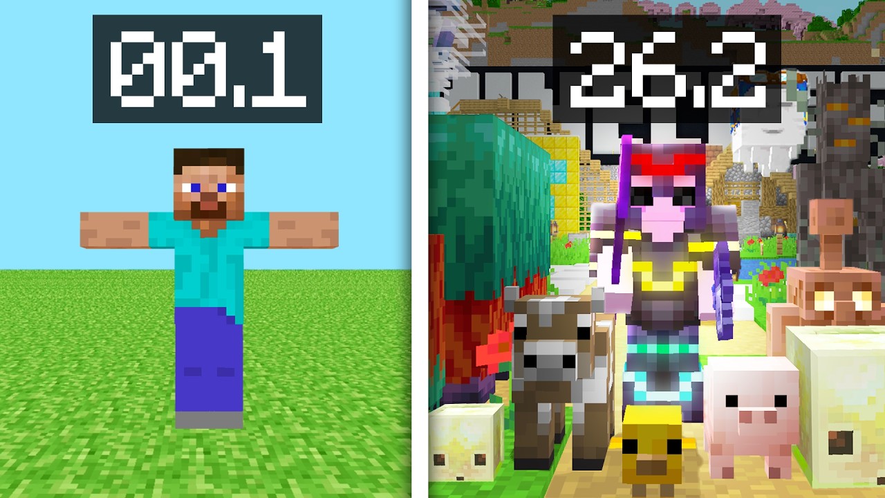 I Played Every Minecraft Version In One World
