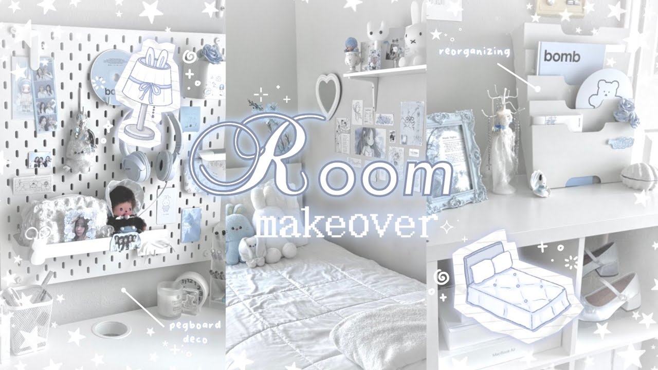 ROOM MAKEOVER 2025 🫐📎⟡ ݁₊ blue pinterest inspired, aesthetic, ikea shopping, redecorating, room tour