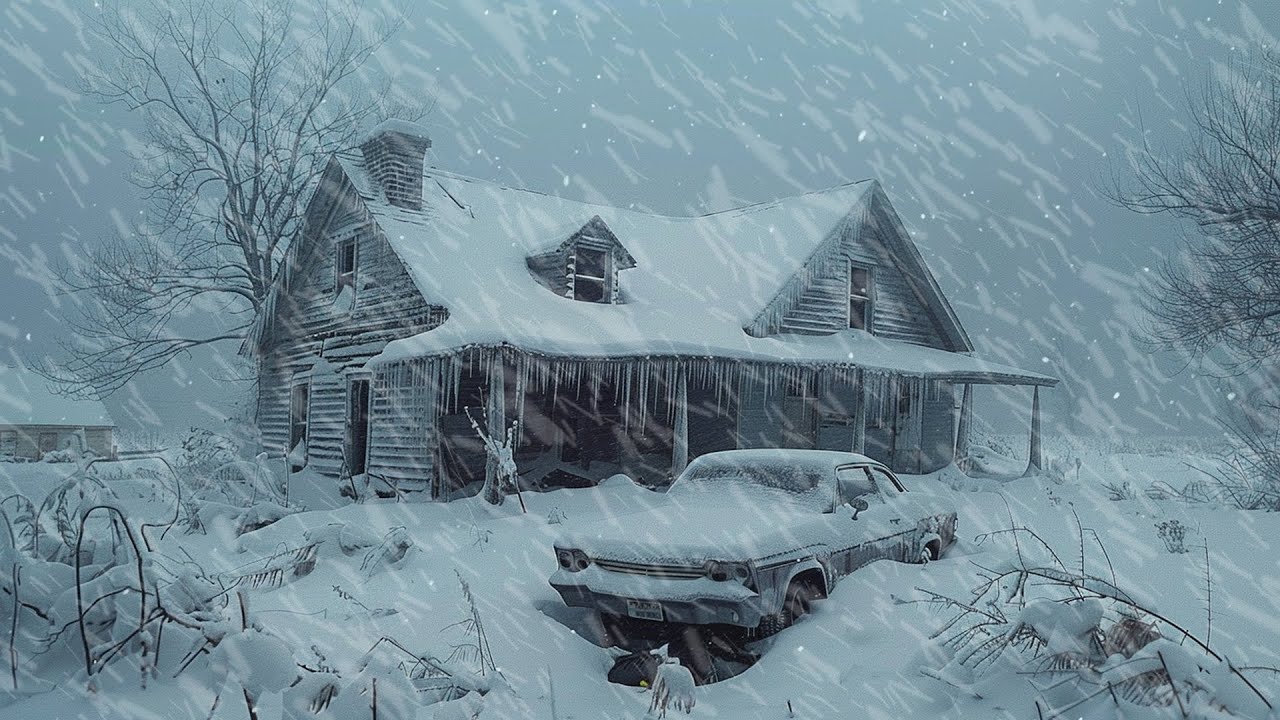 Experience Peaceful Sleep With Snowstorm Night Sounds | Howling Wind Deep Relaxation & Stress Relief