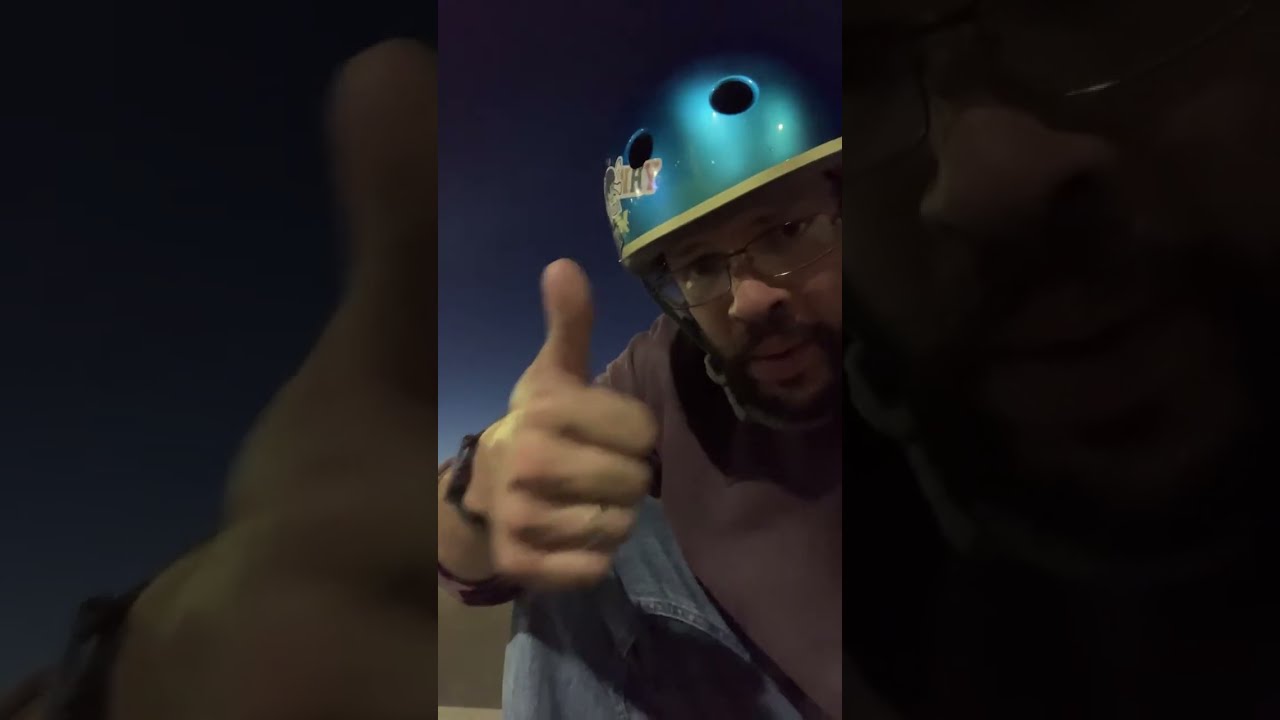 Street skateboarding first time down a 3 stair 
