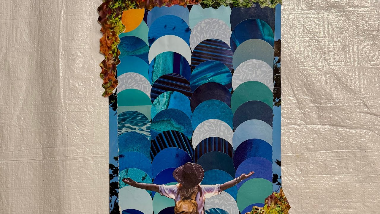 Collage bleu avec des pastilles rondes #100dayschallenge modifié 😁