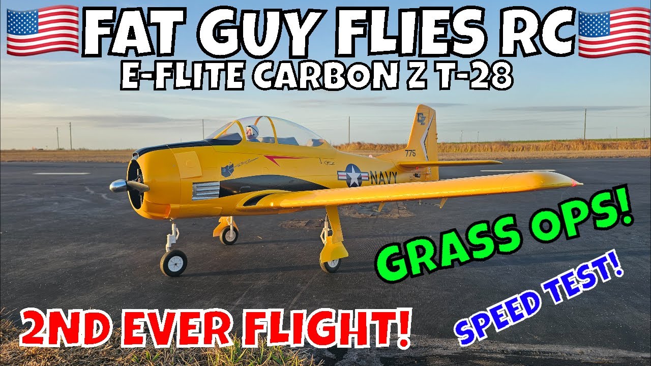 E-FLITE CARBON Z T-28 GRASS OPS AND SPEED TEST #aviation #rcplane #rc
