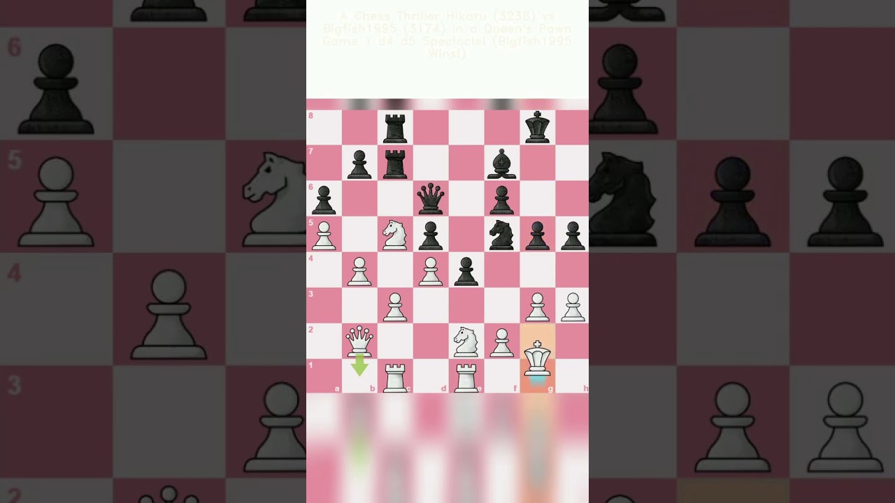 A Chess Thriller Hikaru 3238 vs Bigfish1995 3174 in a Queen's Pawn Game 1 d4 d5 Spectacle! Bigfish19