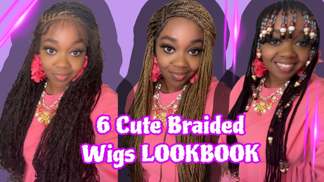 6 Beautiful Braided Full lace WIGS! MUST WATCH!
