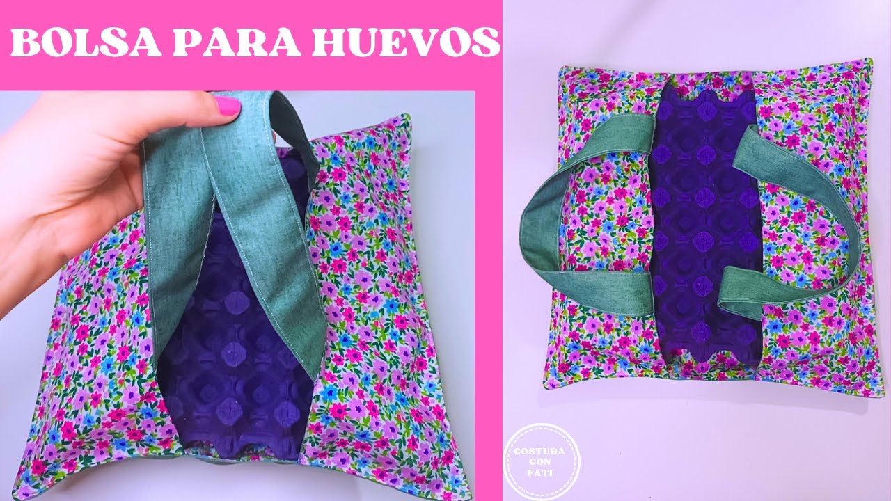 DIY- CÓMO HACER BOLSA PARA MAPLES DE HUEVOS / bolsa para huevos / tutorial de bolsa para huevos