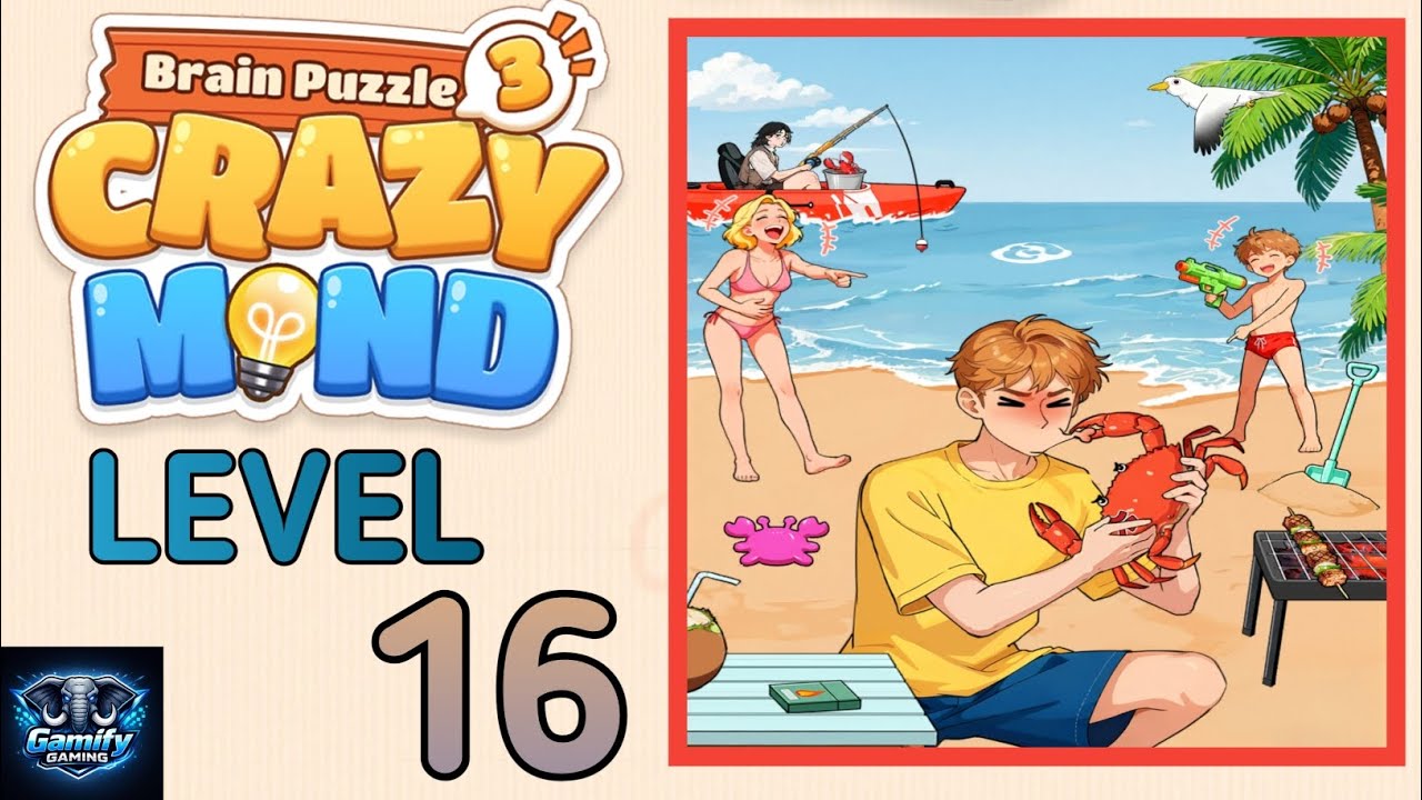 Brain Puzzle 3 Crazy Mind Level 16 |Sausage Lip SOS| Walkthrough