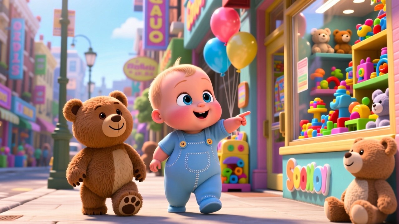 Teddy Bear City March 🧸 | Fun Marching Song for Kids | Sing Along