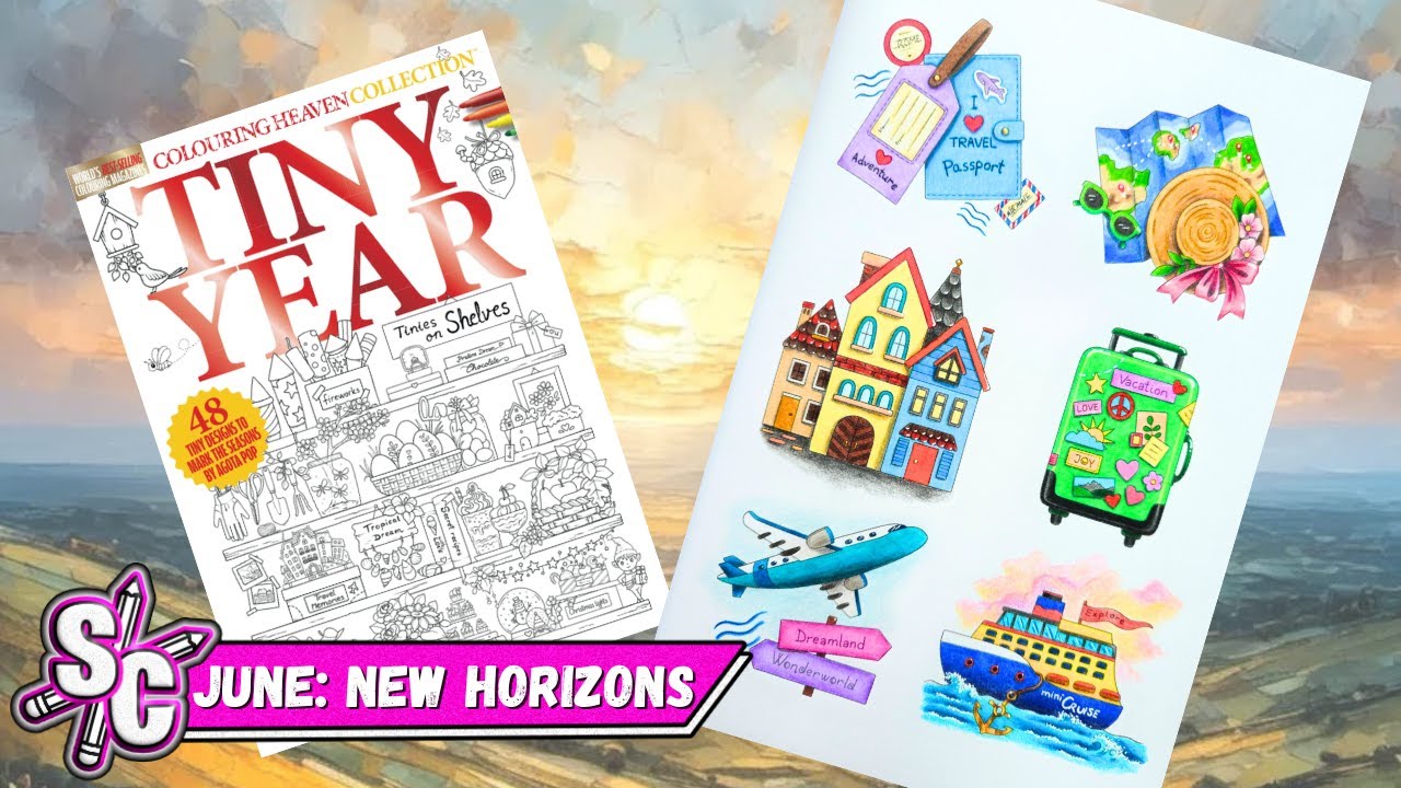 Timelapse Colouring Heaven TINY YEAR page 22 JUNE - New Horizons - Sophie Colours @sophiecolours