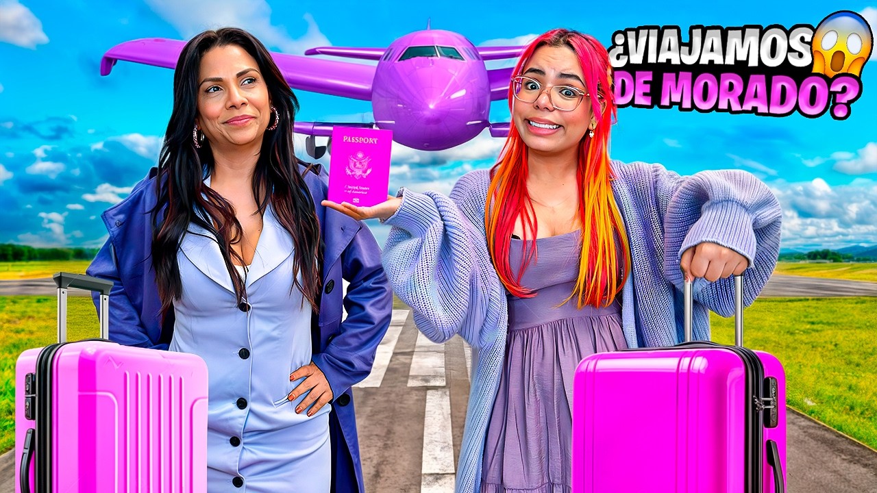 24 HORAS VIAJANDO DE UN COLOR CON MI MAMÁ😱 | Susy Mouriz