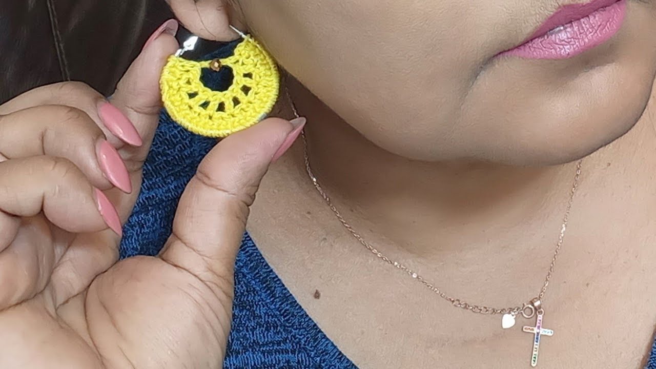 Argollas tejidas a crochet #aretescrochet #pendientescrochet