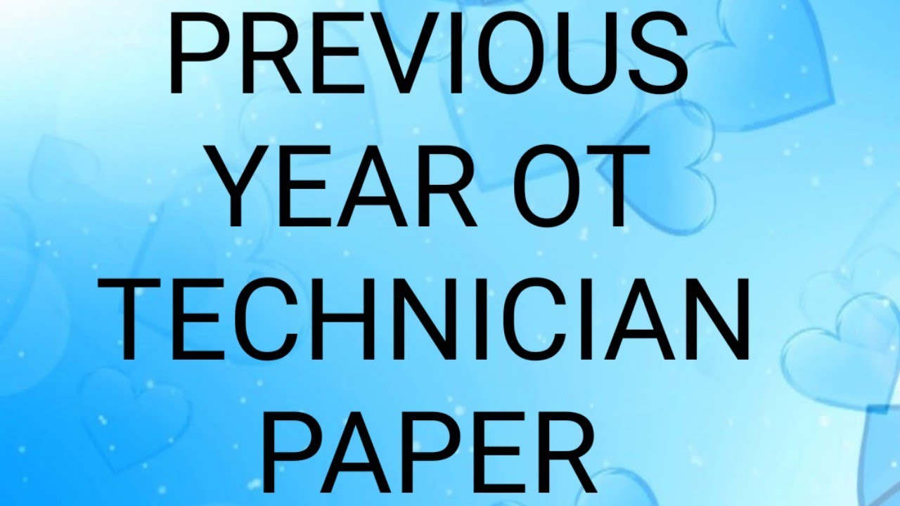 #hssc #ottechnician #previouspaper Previous year hssc ot technician paper