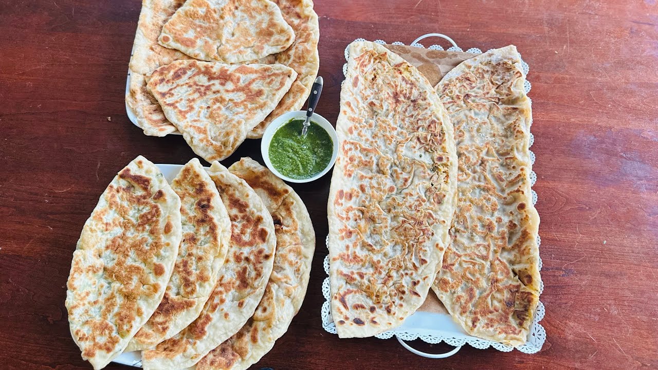 Potatoes and green onion and Bolani