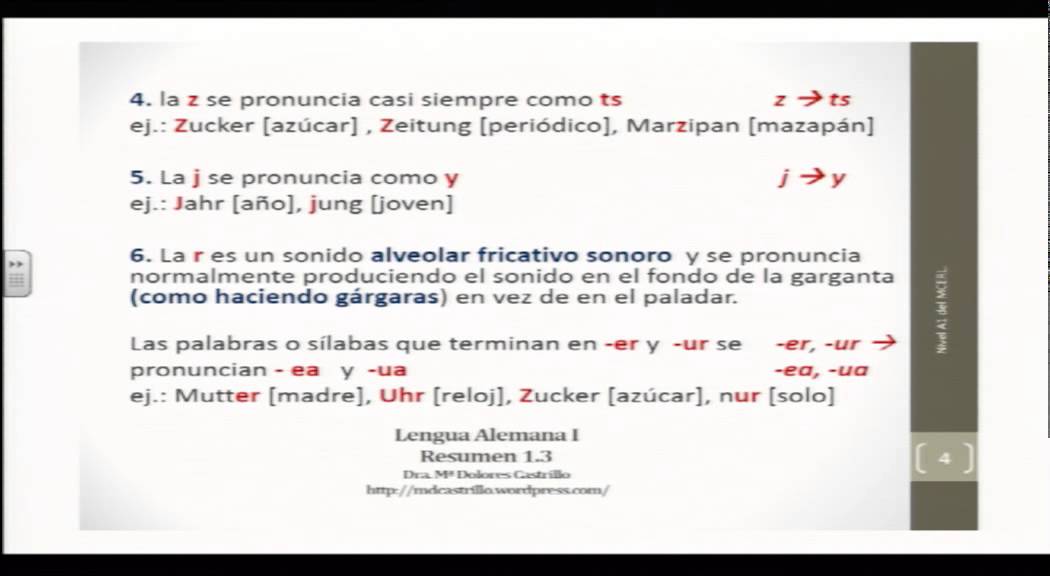 Alemán para hispanohablantes: Pronunciación básica del alemán. Las consonantes.