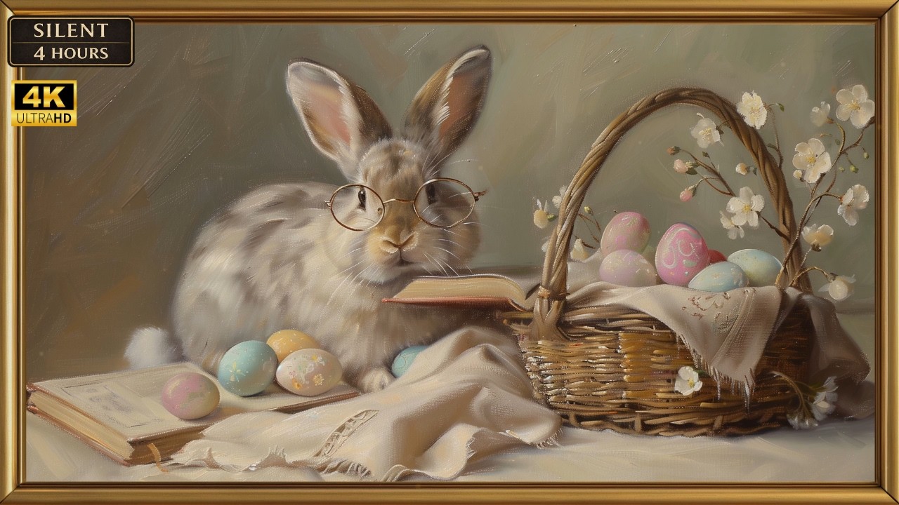 Easter Bunny 4 Hours 4K | Silent Spring Art for Living Room