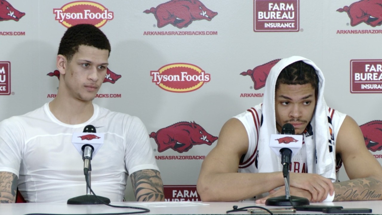 Trevon Brazile and Darius Acuff Jr. postgame - Arkansas 105, Texas 85