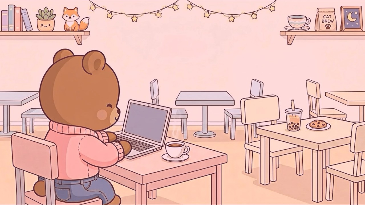 Cozy Study with Me | Cafe Ambiance ☕️ | Lofi Music 🎵