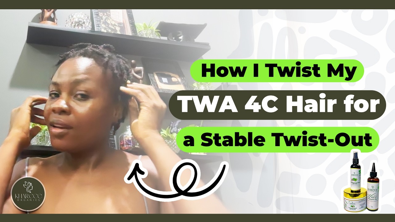 How I twist my type 4c TWA hair for a stable twist out