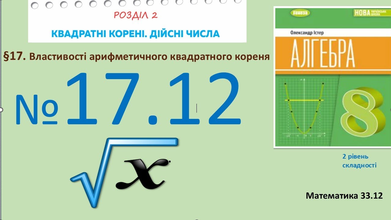 Істер Вправа 17.12 Алгебра 8 (Математика8 № 33.12 )НУШ-2025