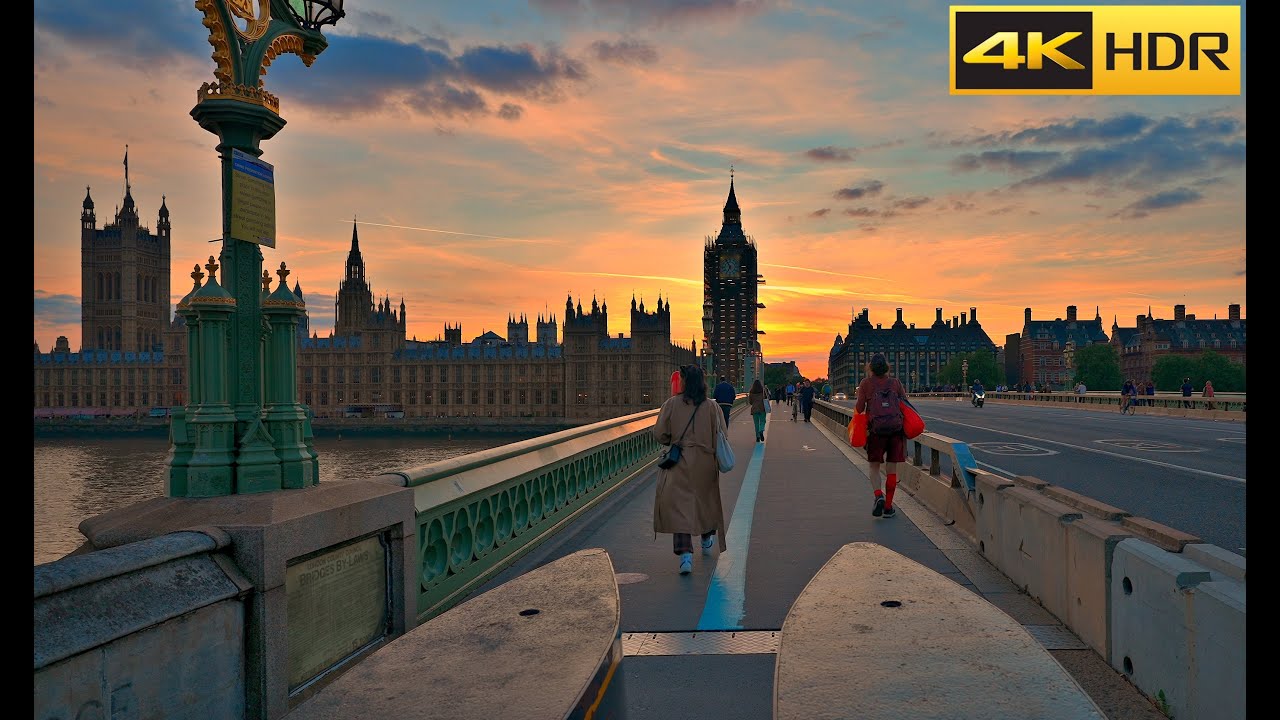 🌇London Sunset Walk🌅Westminster Bridge to St Paul´s Cathedral [4K HDR]