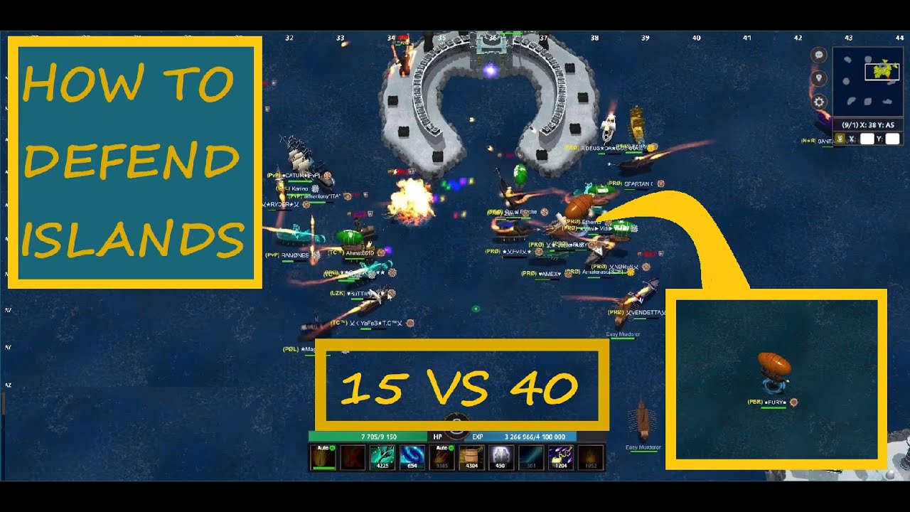 BATTLE OF SEA -  How to defend Islands (15vs40) #WARMONTAGE #1 #BattleofSea #fight #war