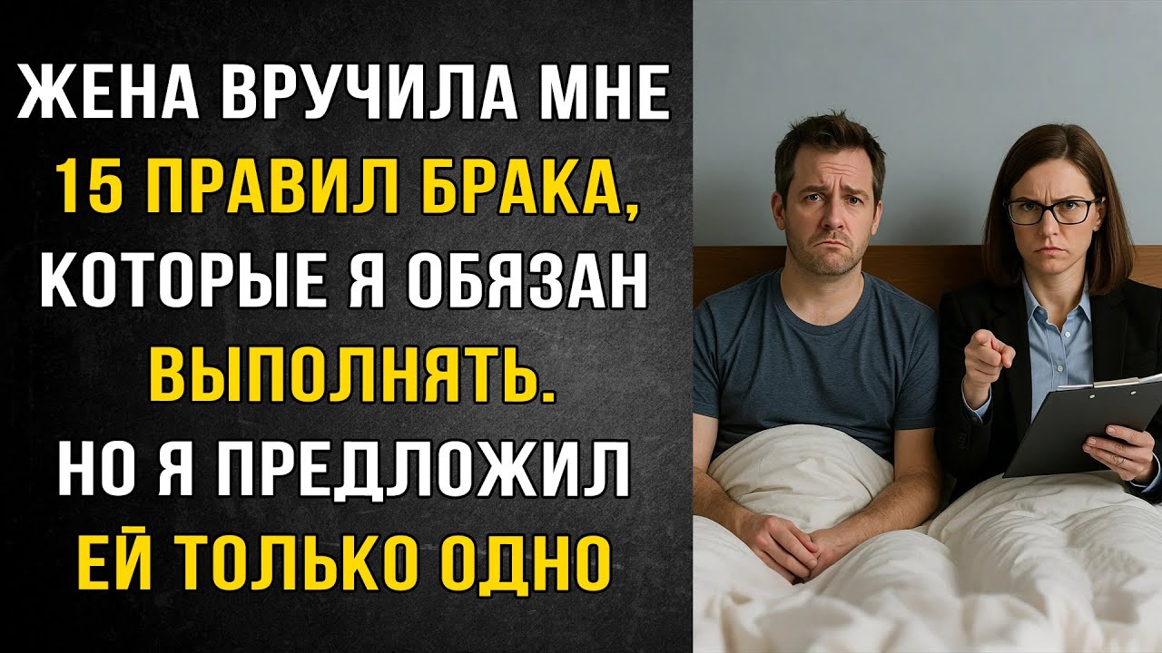 Жена написала “15 правил брака”, которые я обязан выполнять. Но Я Предложил ей только Одно