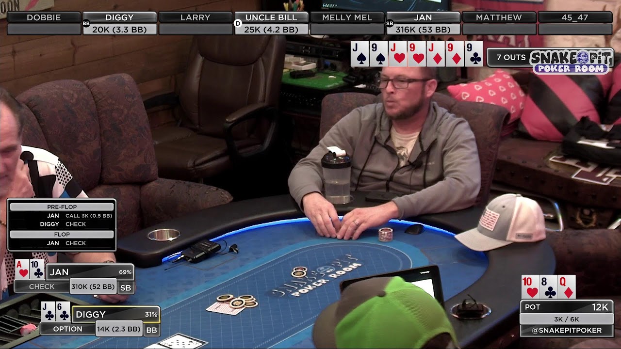 Monday rebuy frenzy NLH Tournament from the Snake Pit
