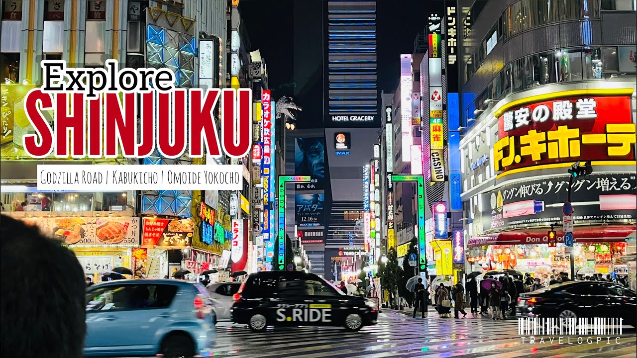 [Japan Night Walk] After Rain Walk at Shinjuku Tokyo | Godzilla Road, Kabukicho, and Omoide Yokocho