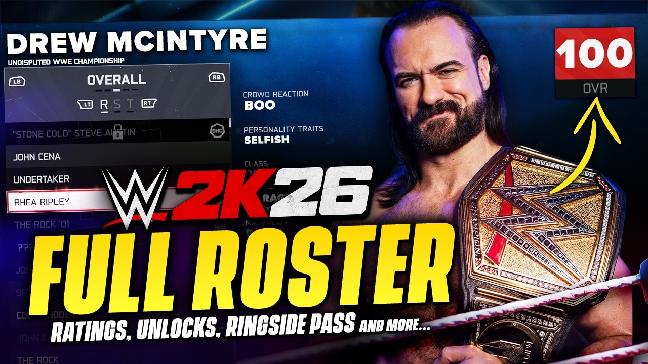 WWE 2K26: FULL ROSTER & Ratings! Hidden Superstars, Ringside Pass, Showcase, MyFaction & More!