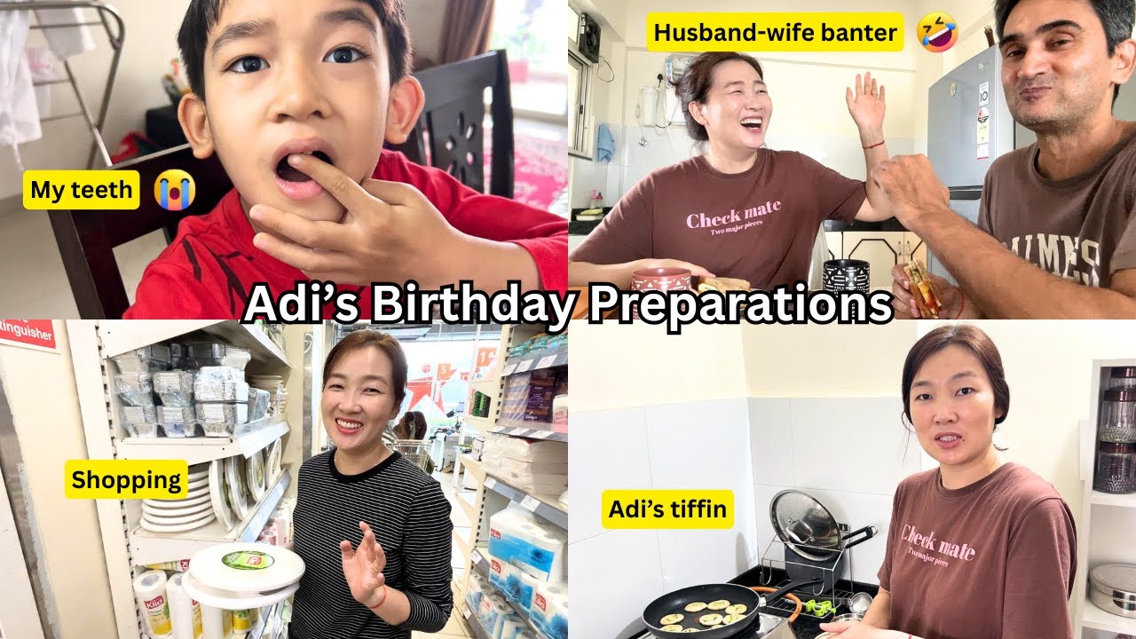 Adi's Birthday Preparations | Kid's Tiffin Idea | Husband-Wife Nok Jhok 😅