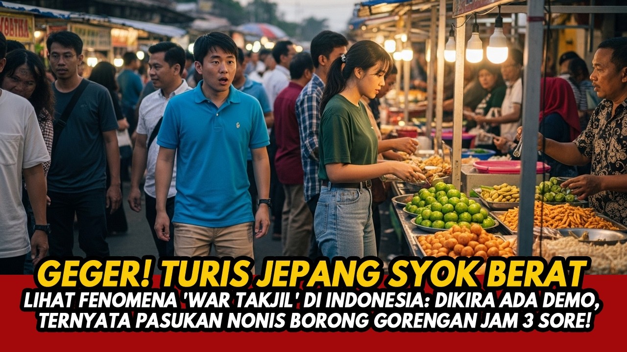 TURIS JEPANG MELONGO! SYOK LIHAT 'WAR TAKJIL' JAM 3 SORE DI INDONESIA,DIKIRA RUSUH TERNYATA