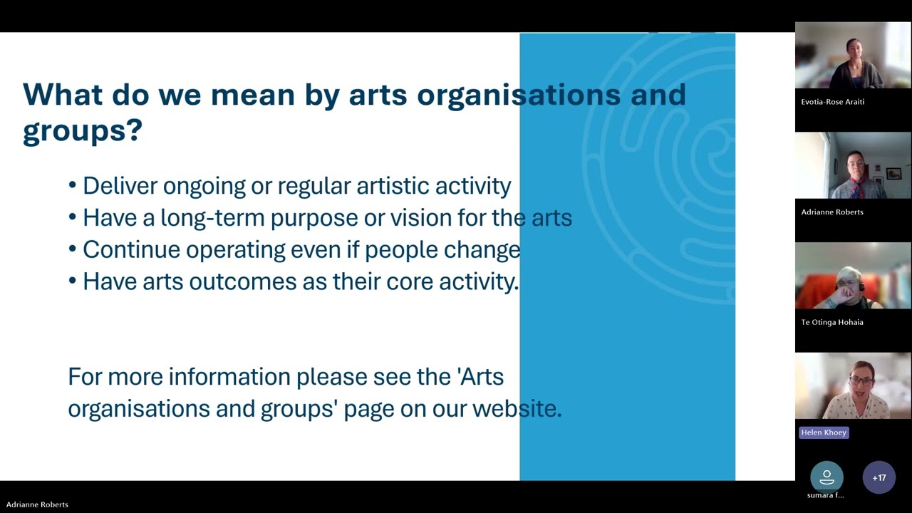 Q+A Session Development Fund for Arts Organisations and Groups